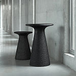 Круглый приставной столик из массива манго Piero Black Side Table варинант исполнения - 6 | Loft Concept в Красноярске