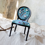 Стул из массива бука бирюзовый с изображением птиц и цветов Turquoise Chinoiserie Birds Garden Chair варинант исполнения - 6 | Loft Concept в Красноярске
