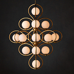 Люстра с закругленным каркасом золотого цвета и белыми плафонами Round Curl варинант исполнения - 3 | Loft Concept в Красноярске