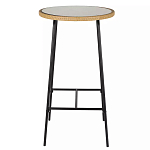 Барный столик с круглой плетеной столешницей Wicker Table Top варинант исполнения - 1 | Loft Concept в Красноярске