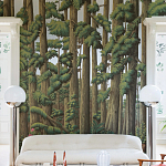 Обои ручная роспись Redwoods Sequoia on Sterling Silver gilded paper варинант исполнения - 3 | Loft Concept в Красноярске