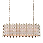 Люстра овальной формы с фактурным серебряным каркасом и тканевым абажуром Silver Honeycomb варинант исполнения - 3 | Loft Concept в Красноярске