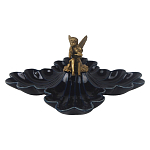 Менажница темно-синяя фарфоровая с бронзовой фигуркой ангела Eden Garden варинант исполнения - 1 | Loft Concept в Красноярске