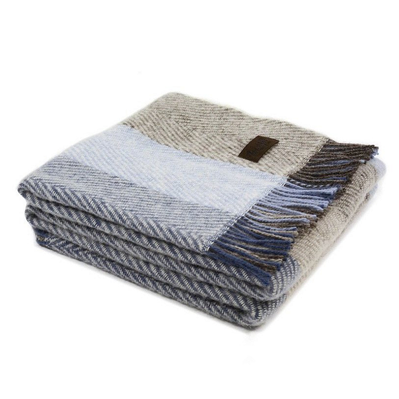 Плед VADSO SPINA 1002 Marzotto Серый Голубой в Красноярске | Loft Concept 