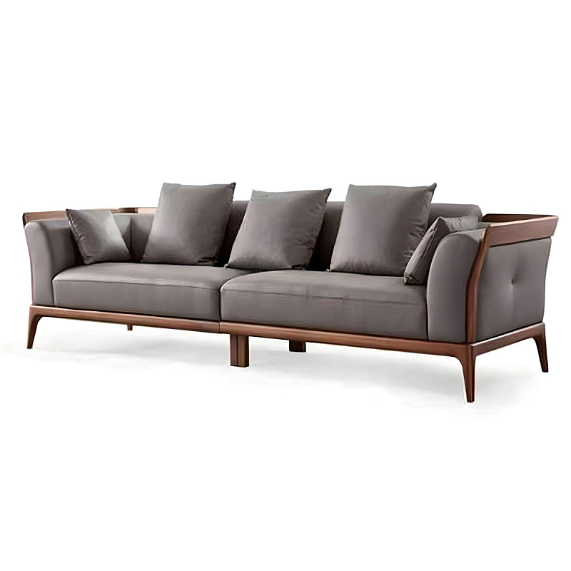 Диван c каркасом из массива дерева Walnut Wood Sofa Орех Диван c каркасом из массива дерева Walnut Wood Sofa Орех в Красноярске | Loft Concept