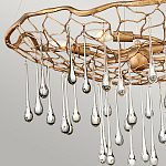 Люстра подвесная золотого цвета с металлическим сетчатым основанием и стеклянными каплевидными подвесками Hinkley варинант исполнения - 5 | Loft Concept в Красноярске