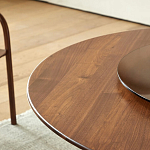 Стол обеденный круглый с двойной столешницей Walnut Wood Table варинант исполнения - 6 | Loft Concept в Красноярске