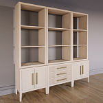 Модульный стеллаж Primo из трех составных элементов Светлый дуб варинант исполнения - 3 | Loft Concept в Красноярске