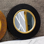 Зеркало в черной фактурной раме с золотым кантом Summon the Light варинант исполнения - 7 | Loft Concept в Красноярске