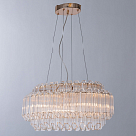 Люстра подвесная многослойная с прозрачными хрустальными трубками и золотистым каркасом Hexagon Tube Light варинант исполнения - 2 | Loft Concept в Красноярске