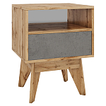 Тумба прикроватная с ящиком и фасадом цвета серый бетон Grace of Furniture варинант исполнения - 1 | Loft Concept в Красноярске