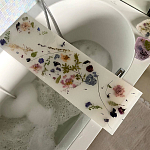 Поднос для ванны из эпоксидной смолы с цветами белая Epoxy Resin Flowers Bath Tray White варинант исполнения - 3 | Loft Concept в Красноярске