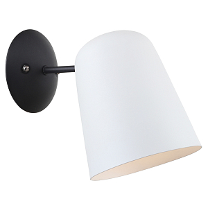 Бра с черным каркасом и белым плафоном Retro Future