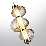 Подвесной светильник с 3-мя рифлеными стеклянными шарами Marcelh Light варинант исполнения - 5 | Loft Concept в Красноярске