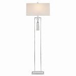 Торшер с прямоугольным тканевым абажуром на белом мраморном основании Silver Threads варинант исполнения - 1 | Loft Concept в Красноярске