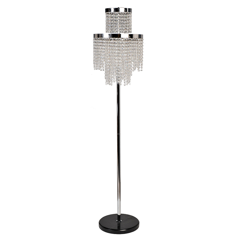 Торшер Хром с каскадом сияющих кристаллов Shining Waterfall Прозрачный Хром в Красноярске | Loft Concept 
