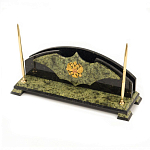 Настольный письменный набор из змеевика с гербом РФ Successful Leader варинант исполнения - 2 | Loft Concept в Красноярске