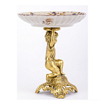 Чаша с цветочным орнаментом на ножке в виде бронзового ангела Eden Garden варинант исполнения - 2 | Loft Concept в Красноярске