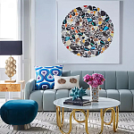 Дизайнерский журнальный столик чёрный с круглой столешницей Arycy варинант исполнения - 1 | Loft Concept в Красноярске