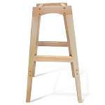 Барный стул со спинкой на 4-х деревянных ножках Синий Велюр Ava Charm варинант исполнения - 6 | Loft Concept в Красноярске