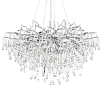 Люстра подвесная с прозрачными стеклянными подвесками в форме капель Диаметр 100 см Droplet Chandelier варинант исполнения - 18 | Loft Concept в Красноярске