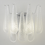 Бра с подвесками из рифленного стекла в форме капель на основании цвета хром Textured Glass варинант исполнения - 5 | Loft Concept в Красноярске