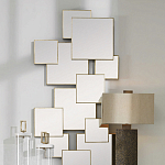 Золотое зеркальное панно из зеркальных квадратов Overlapping варинант исполнения - 3 | Loft Concept в Красноярске