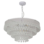 Люстра подвесная круглая с молочными стеклянными подвесками в форме капель Droplet Chandelier варинант исполнения - 1 | Loft Concept в Красноярске