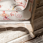 Мягкая банкетка из массива бука серая с растительным орнаментом Raffael Grey Floral Banquette варинант исполнения - 3 | Loft Concept в Красноярске