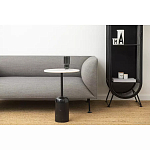 Кофейный столик с белой мраморной столешницей на черном основании Tall Coffee Black and White Table варинант исполнения - 1 | Loft Concept в Красноярске