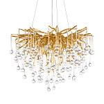 Люстра подвесная с прозрачными стеклянными подвесками в форме капель Диаметр 60 см Droplet Chandelier варинант исполнения - 18 | Loft Concept в Красноярске