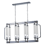 Люстра прямоугольная с 8-ю стеклянными плафонами цилиндрической формы Jeanette варинант исполнения - 3 | Loft Concept в Красноярске