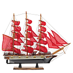 Декоративная модель деревянного парусника с красными парусами в подарочной упаковке With The low варинант исполнения - 1 | Loft Concept в Красноярске
