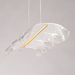 Люстра линейная с 3-мя белыми волнистыми плафонами Wave Line варинант исполнения - 7 | Loft Concept в Красноярске