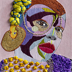 Картина с вышивкой Портрет wall panel People with the yellow ear 4 варинант исполнения - 1 | Loft Concept в Красноярске