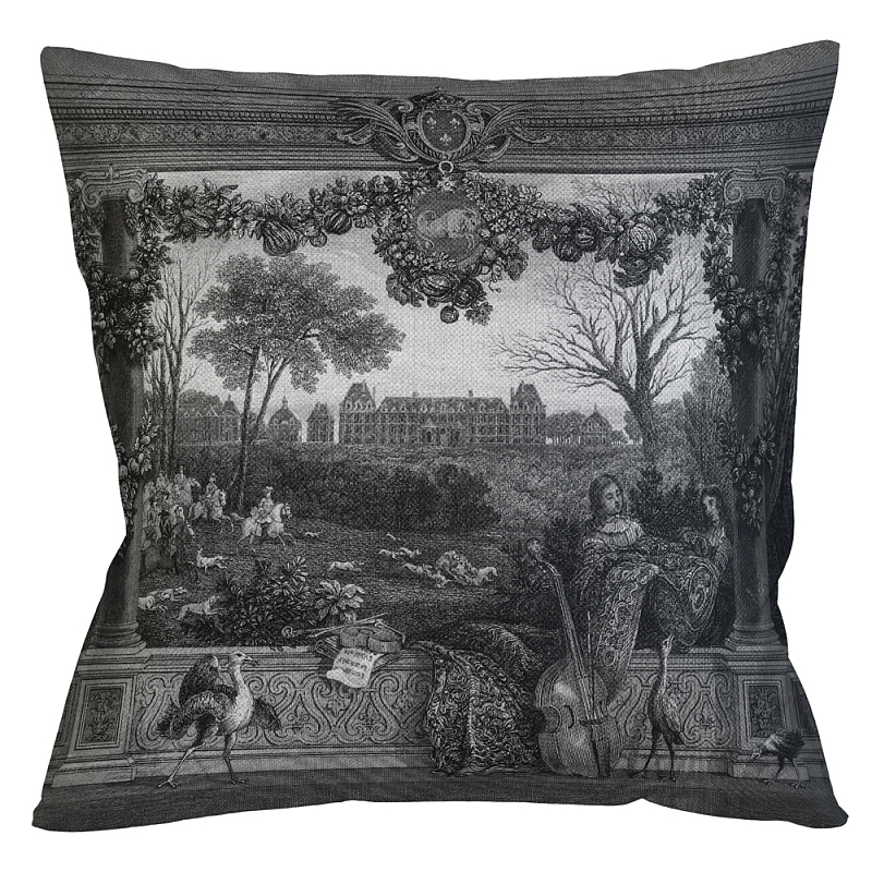 Декоративная подушка Monceau Palace Pillow Черно-белый Бежевый Декоративная подушка Monceau Palace Pillow Черно-белый Бежевый в Красноярске | Loft Concept