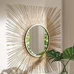 Зеркало-солнце круглое с золотыми лучам Sunrise варинант исполнения - 1 | Loft Concept в Красноярске