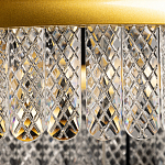 Люстра двухъярусная с золотого цвета и прозрачными подвесками Pettico варинант исполнения - 8 | Loft Concept в Красноярске