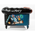Кресло "Умный Умник" Rick and Morty graffiti chair натуральная кожа  варинант исполнения - 3 | Loft Concept в Красноярске