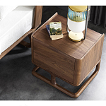 Прикроватный деревянный столик с 2-мя ящиками Moon Walnut Furniture варинант исполнения - 3 | Loft Concept в Красноярске