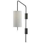 Бра чёрное с тканевым абажуром в форме цилиндра Rough Beauty варинант исполнения - 3 | Loft Concept в Красноярске