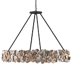 Люстра круглая с абажуром из устричных раковин Sea Ravens варинант исполнения - 3 | Loft Concept в Красноярске