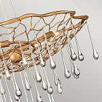 Люстра подвесная золотого цвета с металлическим сетчатым основанием и стеклянными каплевидными подвесками Hinkley варинант исполнения - 4 | Loft Concept в Красноярске