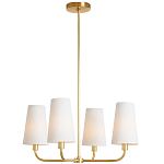 Люстра золотая с белыми тканевыми абажурами Coolness варинант исполнения - 2 | Loft Concept в Красноярске