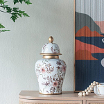 Ваза с нежным цветочным узором в пастельных тонах и крышкой с золотым акцентом Chinoiserie Ceramics варинант исполнения - 5 | Loft Concept в Красноярске