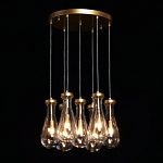 Люстра с 7-ю прозрачными плафонами из стекла в форме капли Lucid Rain  варинант исполнения - 3 | Loft Concept в Красноярске