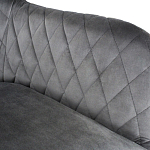 Стул с мягкой серой обивкой из велюра и подъемно-поворотным механизмом на черных колесиках Harper Gray варинант исполнения - 3 | Loft Concept в Красноярске