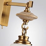 Бра со стеклянным плафоном конусообразной формы и декоративной вставкой из джута Tectona  варинант исполнения - 6 | Loft Concept в Красноярске