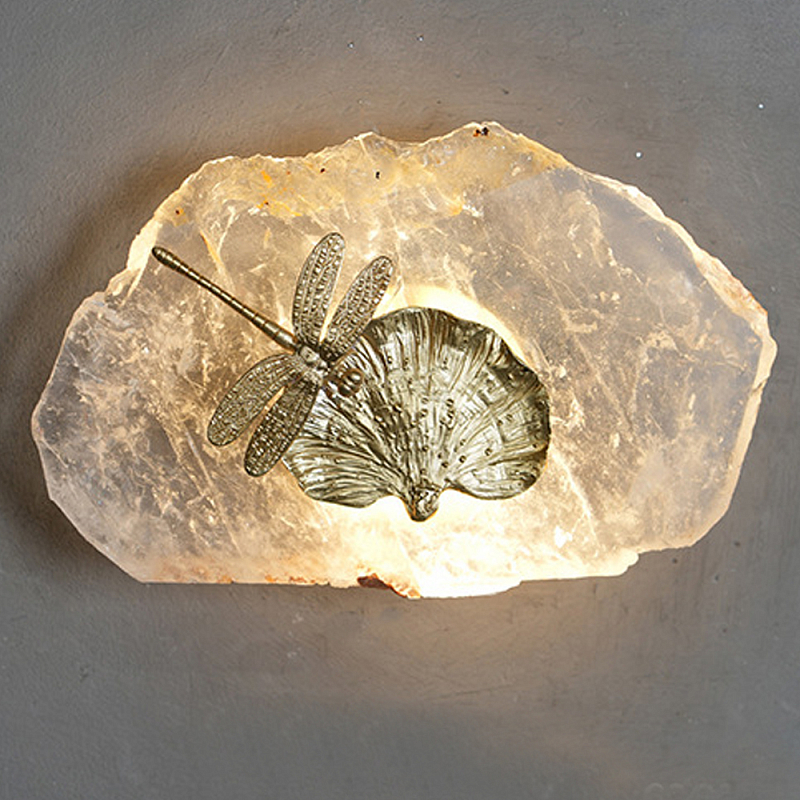 Бра Декоративный лист с стрекозой Glacial Fragment Медь Прозрачный Бра Декоративный лист с стрекозой Glacial Fragment Медь Прозрачный в Красноярске | Loft Concept
