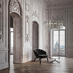 Люстра подвесная круглая с изогнутыми металлическими дугами и ниспадающими цепочками 65 см Atlantis Chain варинант исполнения - 18 | Loft Concept в Красноярске